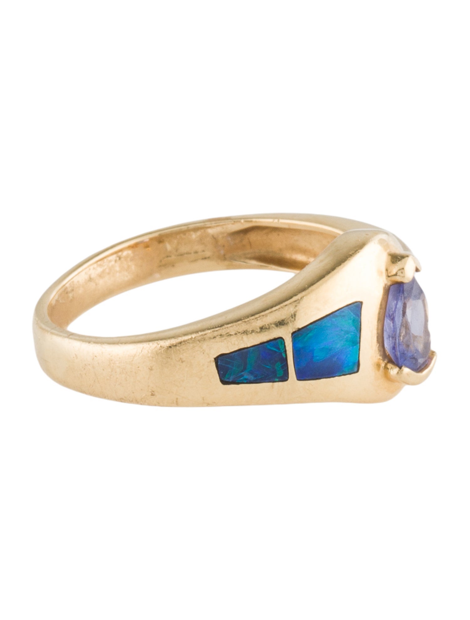 Ring 18K Tanzanite, Opal & Diamond Cocktail Ring