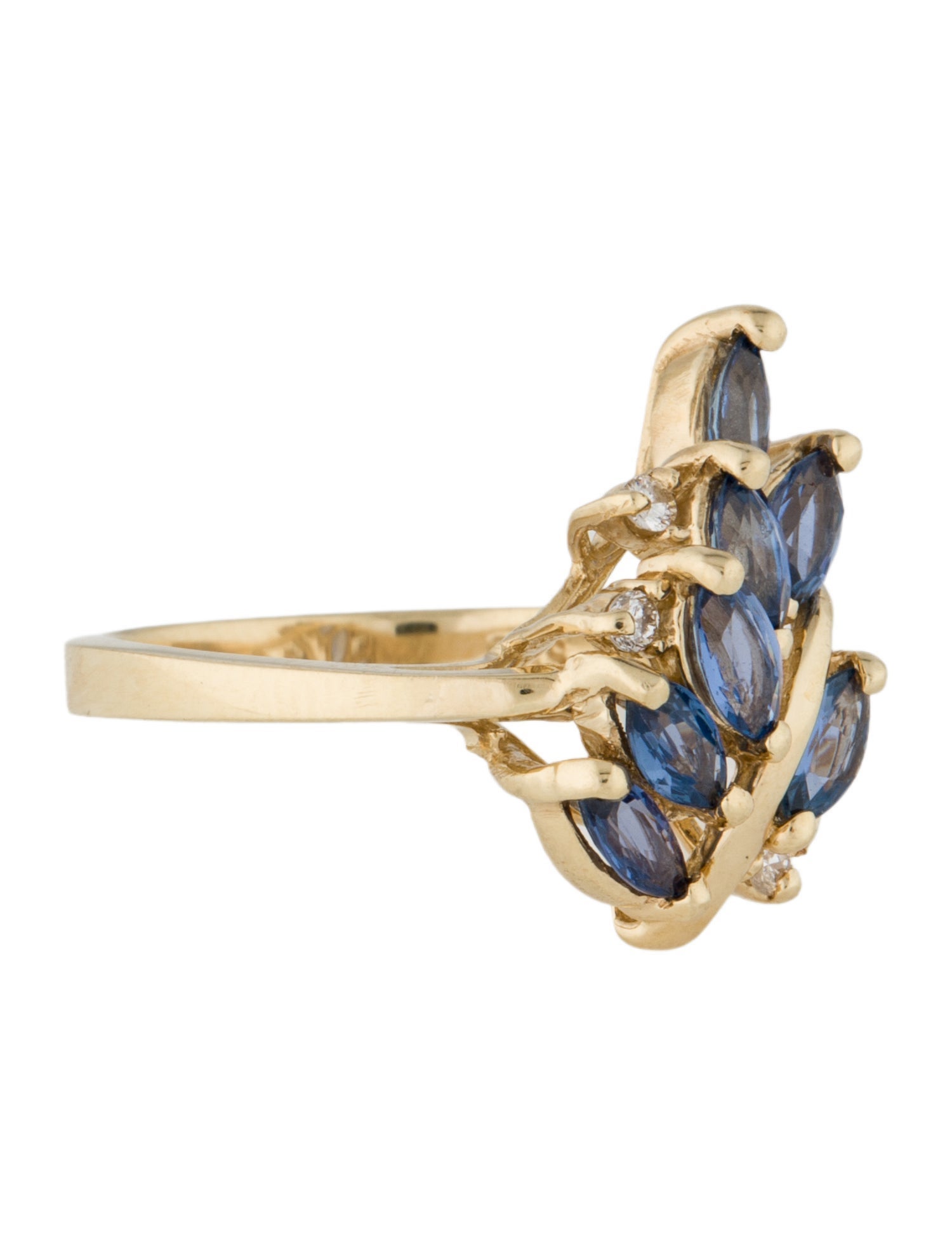 Ring 14K 1.12ctw Sapphire & Diamond Cocktail Ring