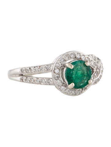 Ring Cocktail 14K Emerald & Diamond 6.25