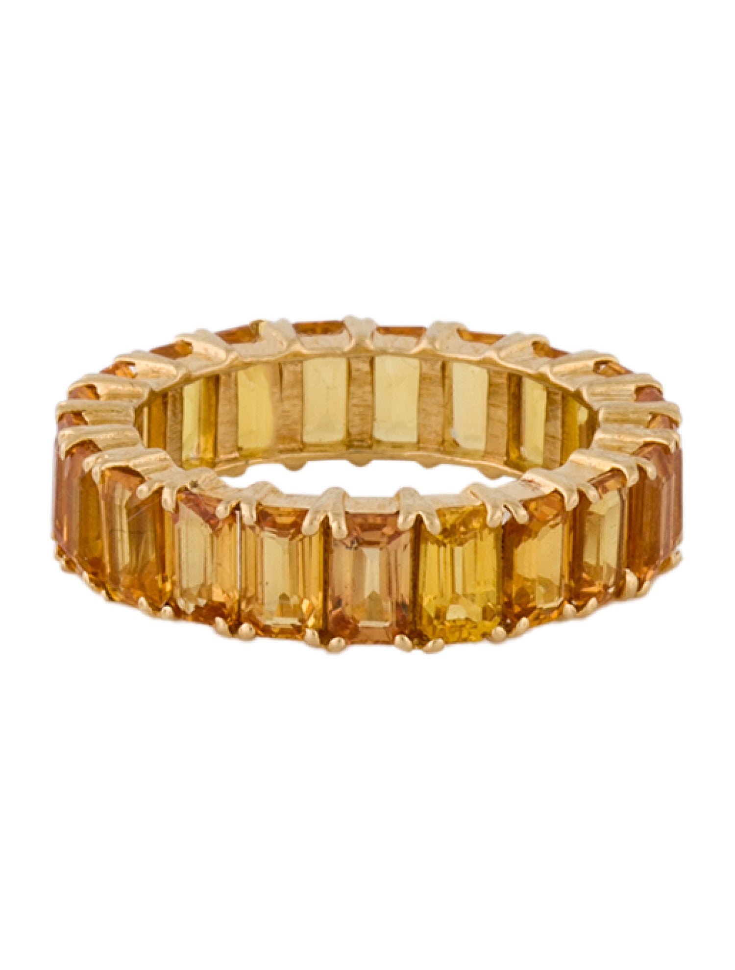 Ring 18K 7.77ctw Orange Sapphire Eternity Band