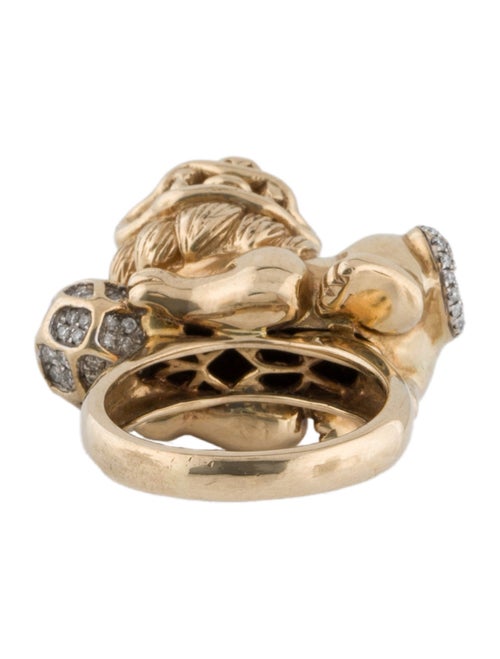 Ring 14K Ruby & Diamond Fu Dog Ring