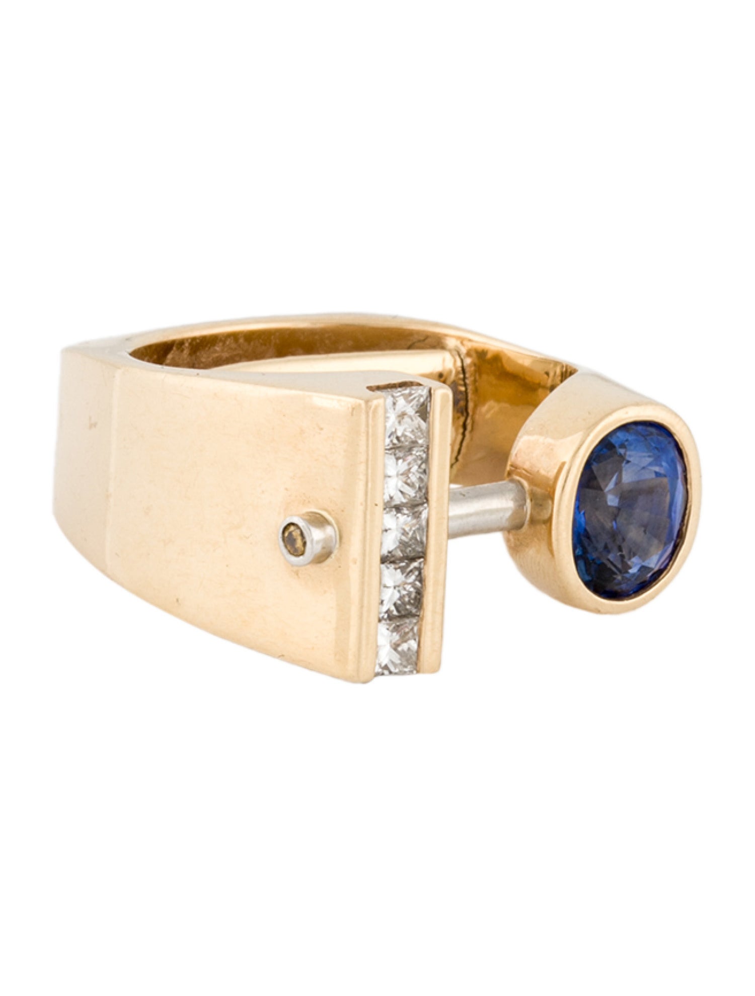 Ring Scott Gauthier 2.75ct Sapphire & Princess Diamond Ring