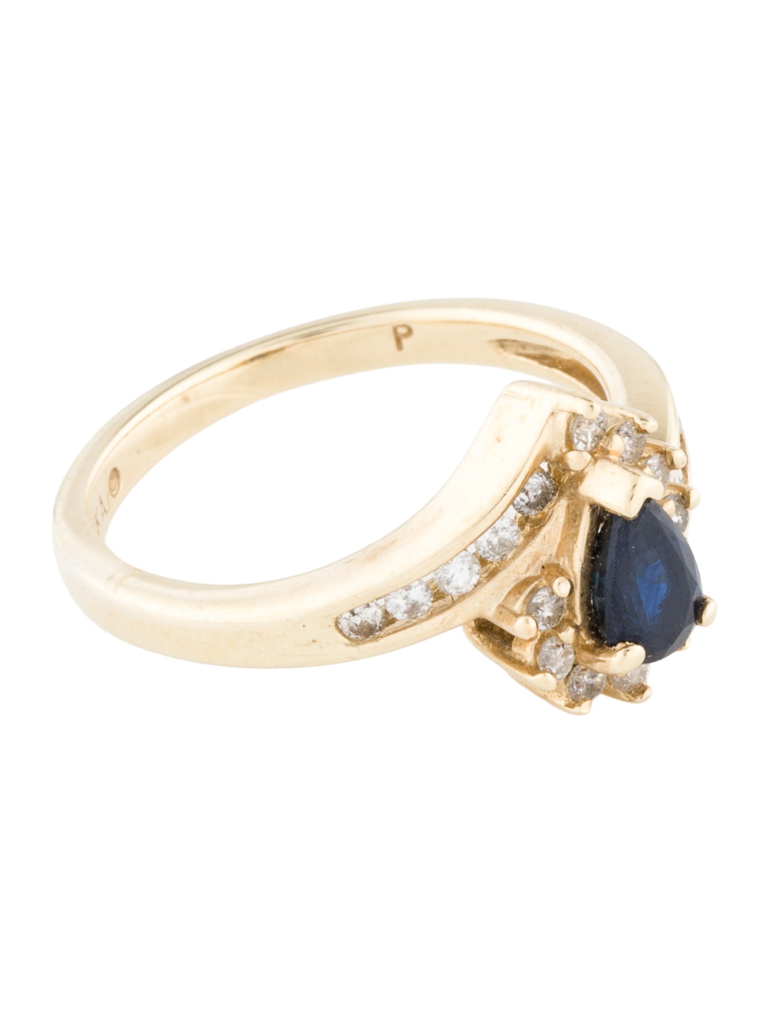 Ring 14K Sapphire & Diamond Cocktail Ring