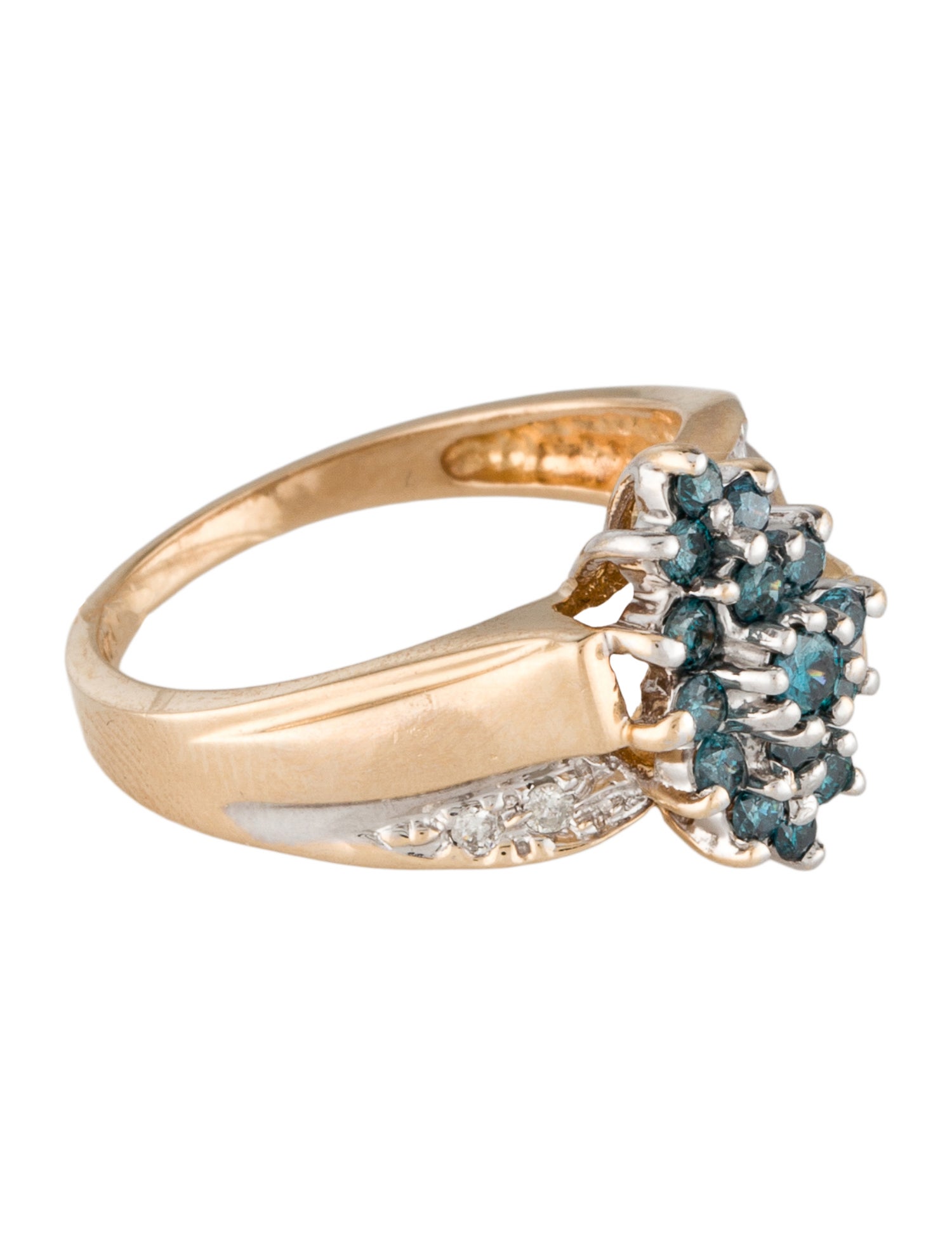 Ring 14K Diamond Cluster Cocktail