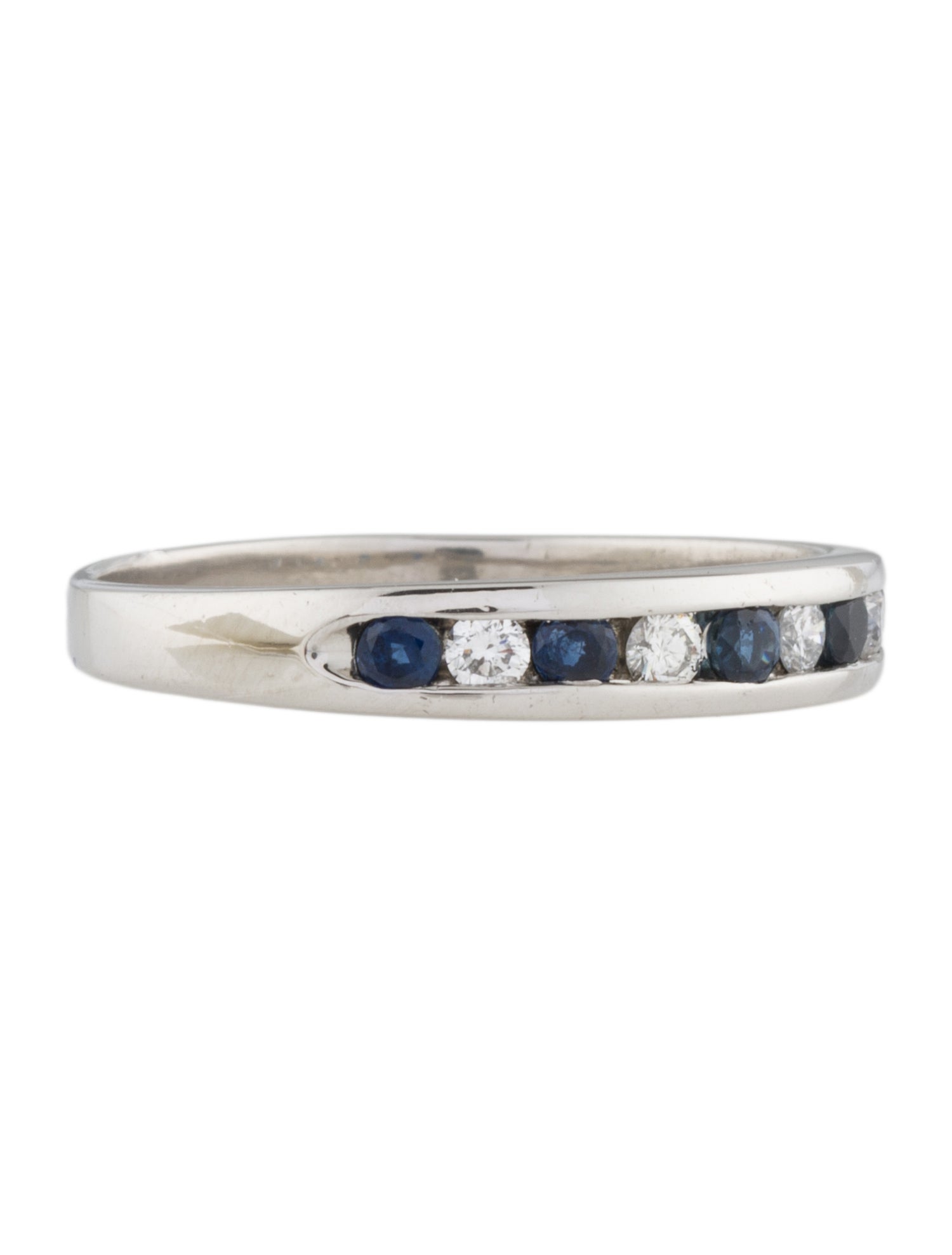 Ring Platinum Sapphire & Diamond Band