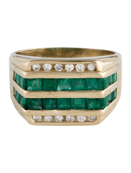 Ring 14K 1.05ctw Emerald & Diamond Cocktail Ring