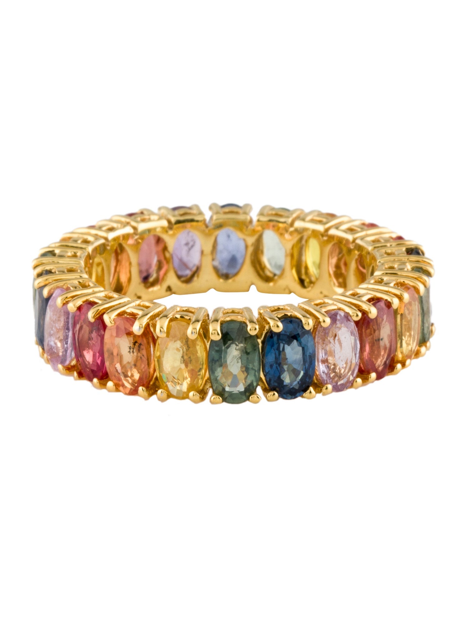 Ring 14K 4.84ctw Sapphire Multicolor Eternity Band Ring
