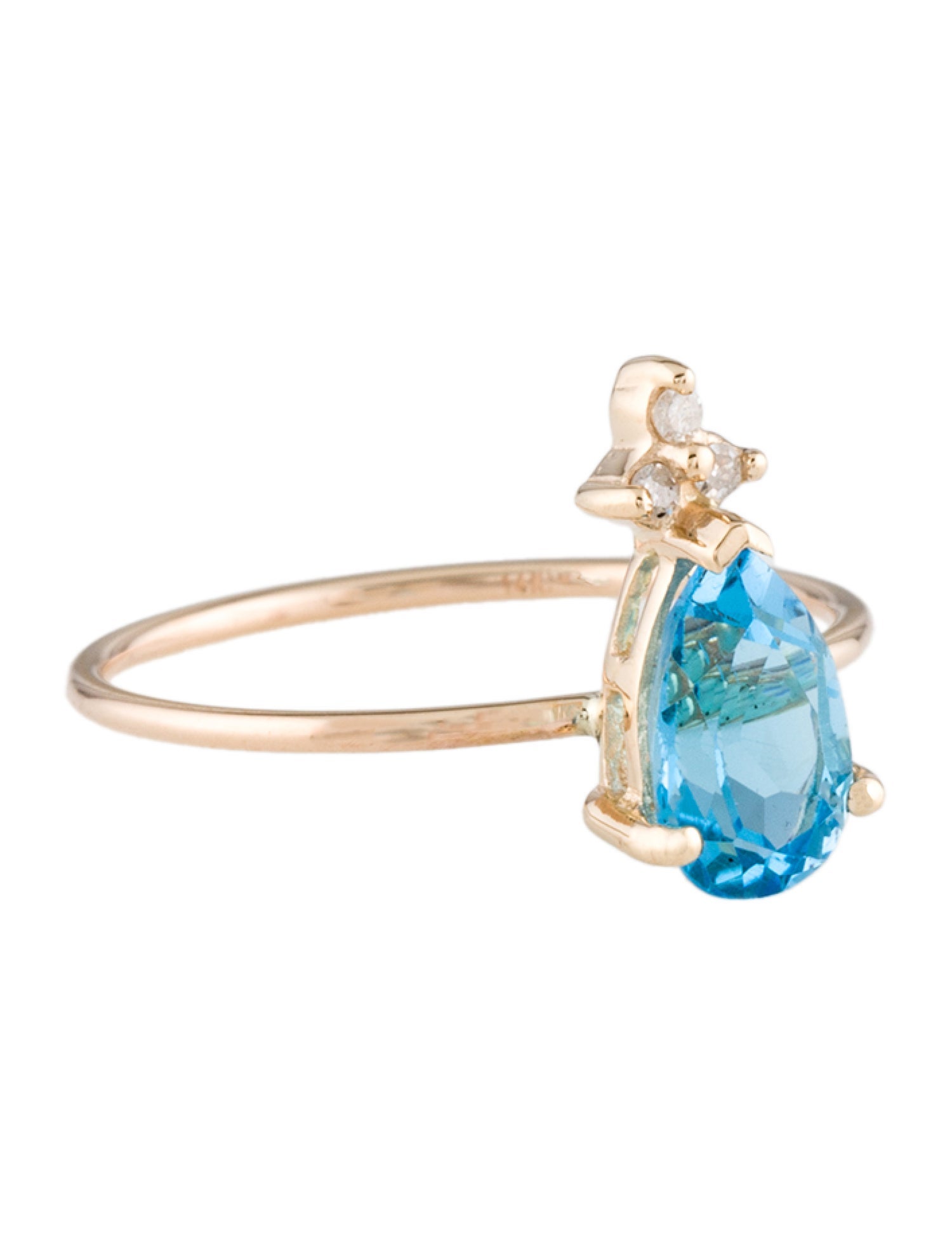Ring 14K Topaz & Diamond Cocktail Ring