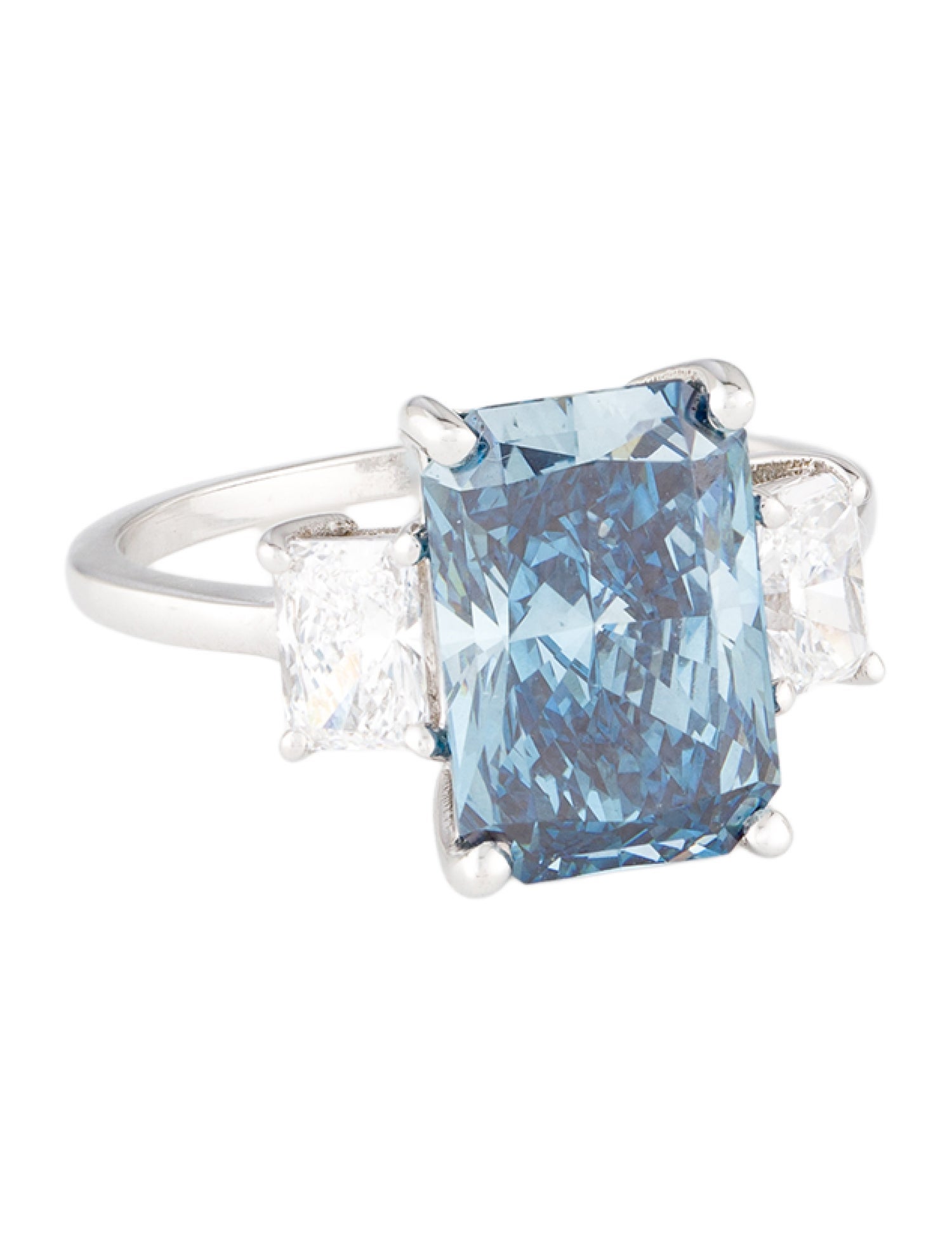 Ring 6.23ctw Lab-Grown Diamond Three Stone Engagement Ring