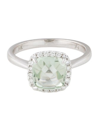 Ring 14K Amethyst & Diamond Cocktail Ring