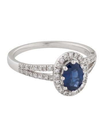 Ring Cocktail 14K Sapphire & Diamond 7