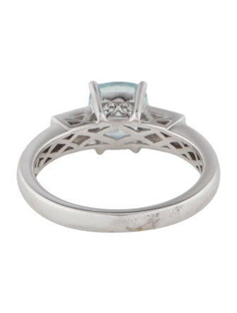 Ring 14K 1.00ct Aquamarine & Diamond Cocktail Ring
