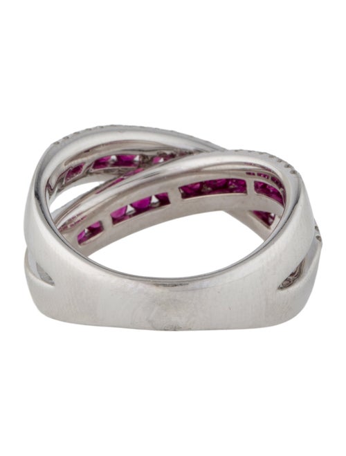 Ring 18K Ruby & Diamond Crossover Band