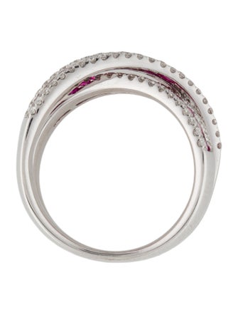 Ring 18K Ruby & Diamond Crossover Band