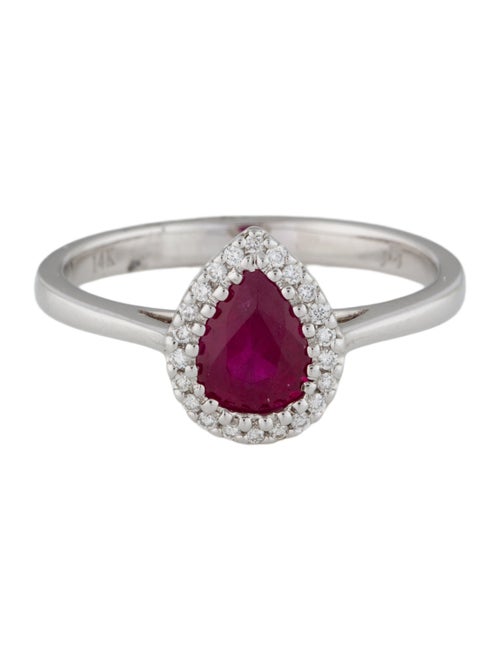 Ring 14K Ruby & Diamond Cocktail Ring