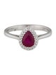 Ring 14K Ruby & Diamond Cocktail Ring
