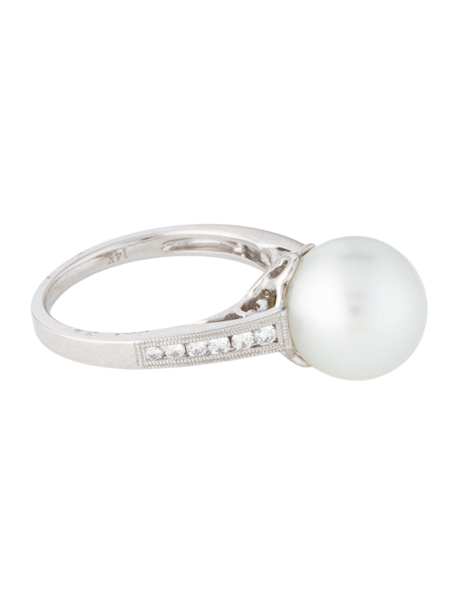 Ring 14K Pearl & Diamond Cocktail Ring
