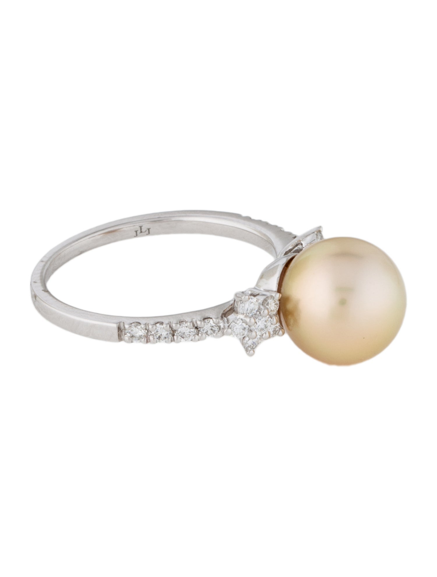 Ring 14K Pearl & Diamond Cocktail Ring