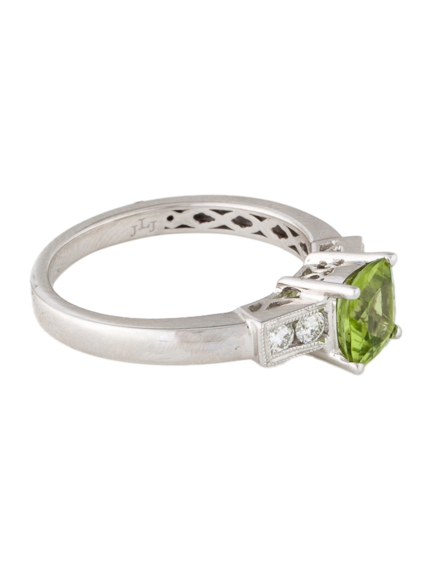 Ring 14K Peridot & Diamond Cocktail Ring