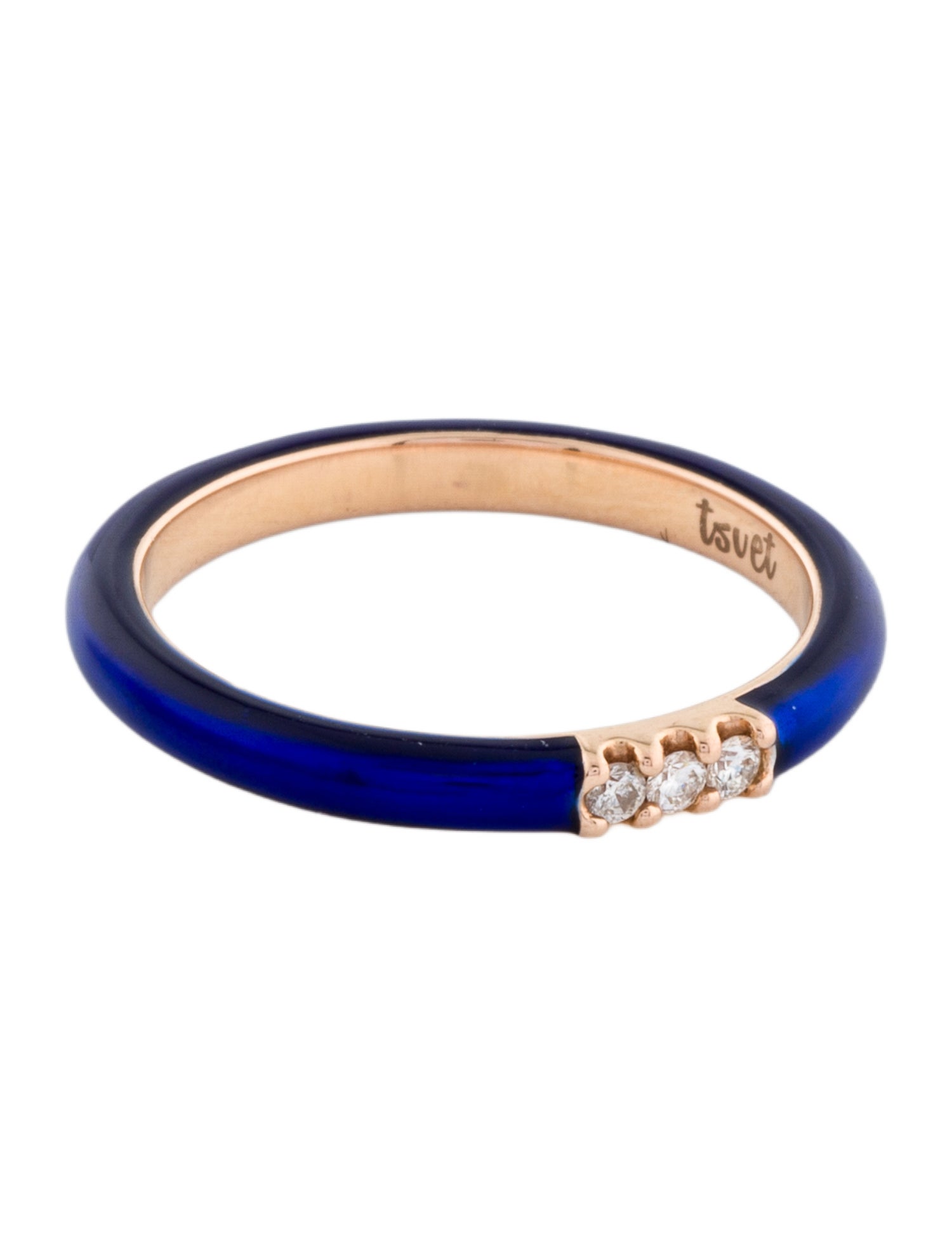 Ring Tsvet 18K Enamel & Diamond Band