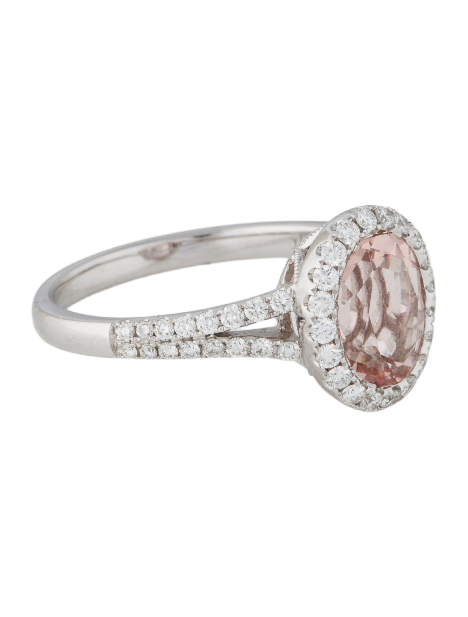 Ring 14K 1.69Ct Morganite & Diamond Cocktail Ring
