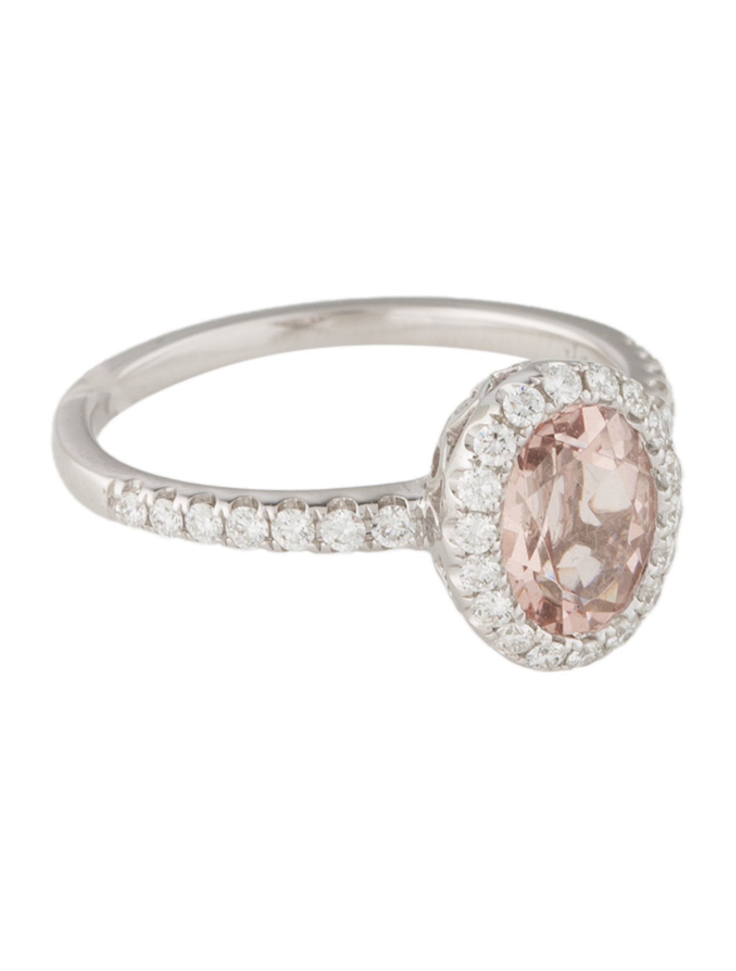 Ring 14K 1.20ct Morganite & Diamond Cocktail Ring