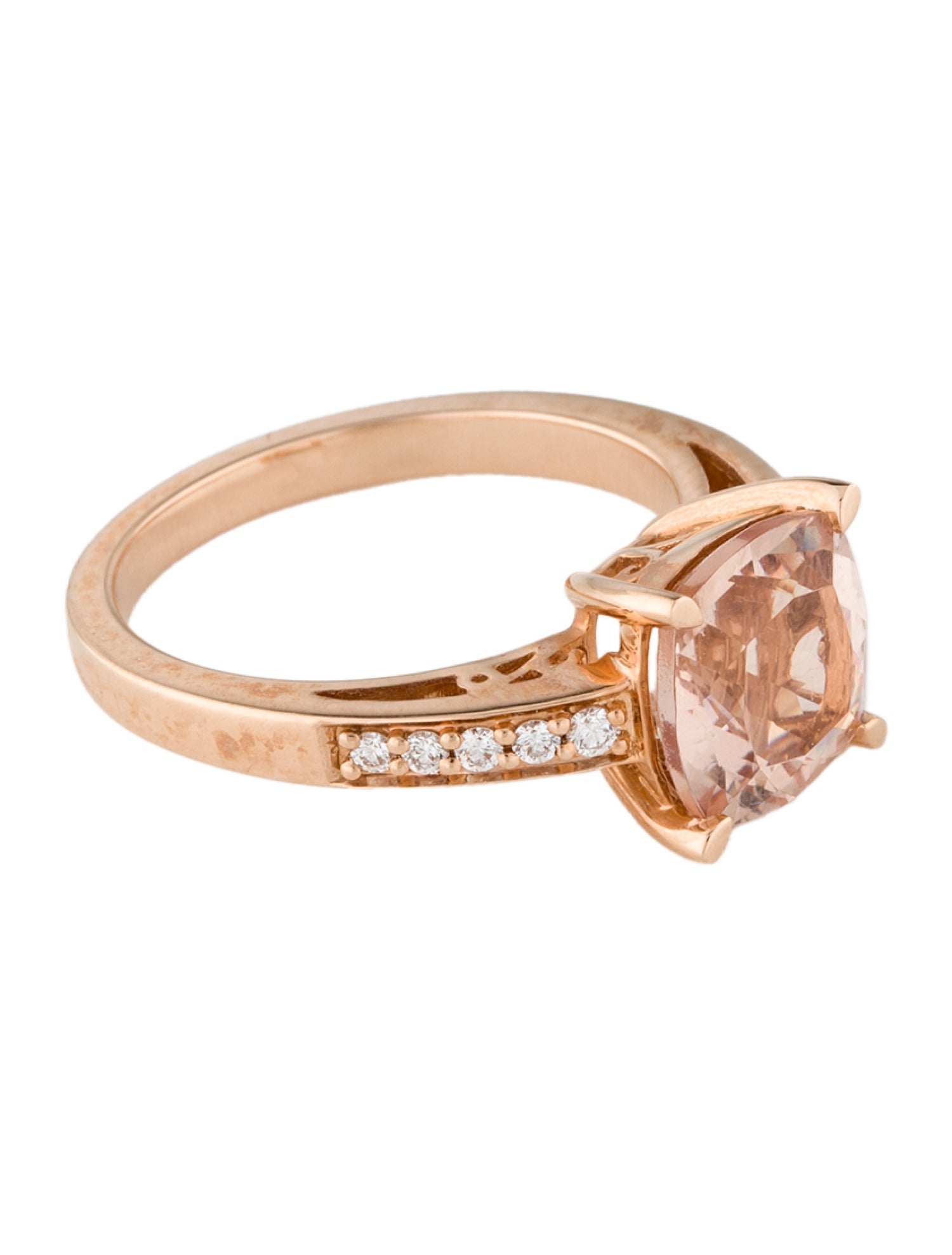 Ring 14K Morganite & Diamond Cocktail Ring