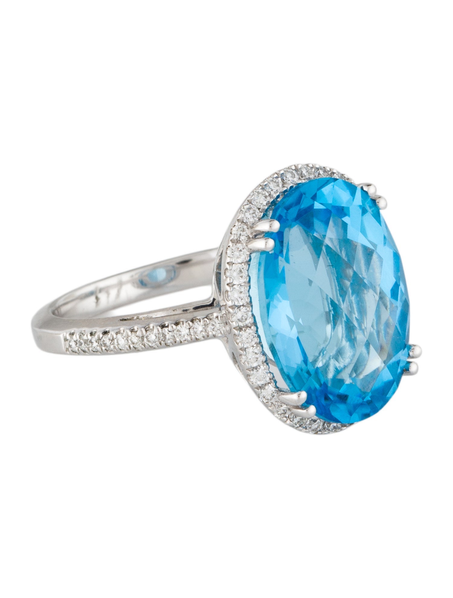 Ring 14K Topaz & Diamond Cocktail Ring