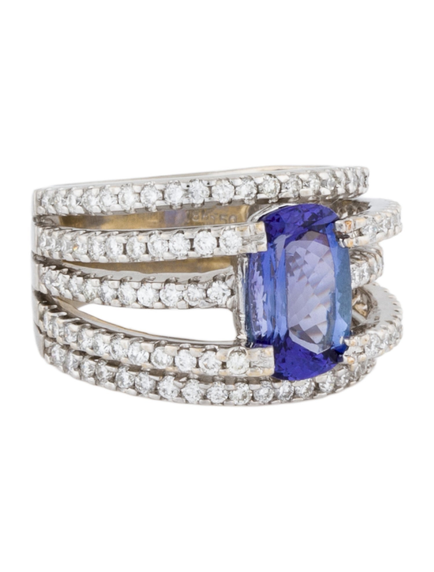 Ring 18K 2.36ct Tanzanite & Diamond Band