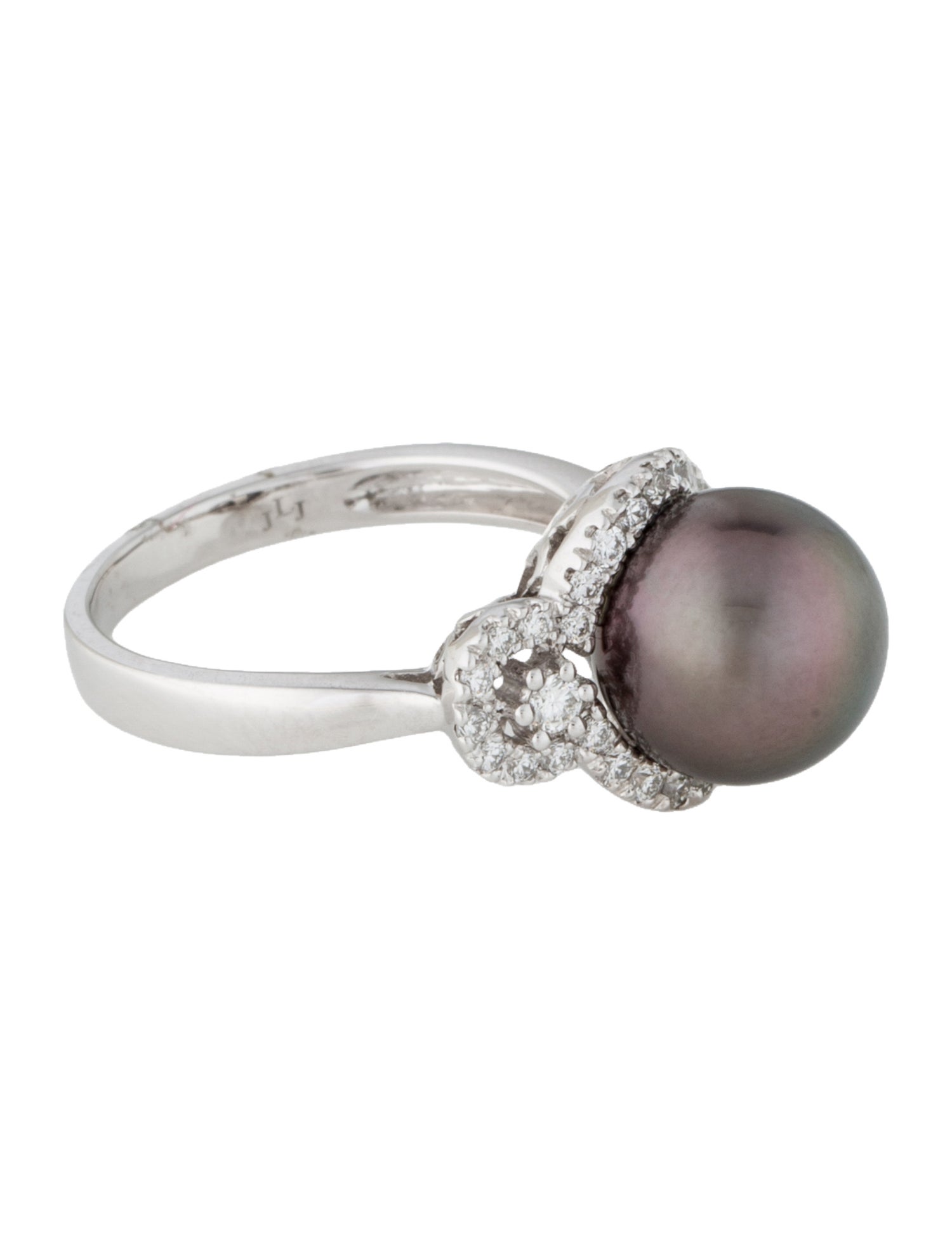 Ring 14K Pearl & Diamond Cocktail Ring