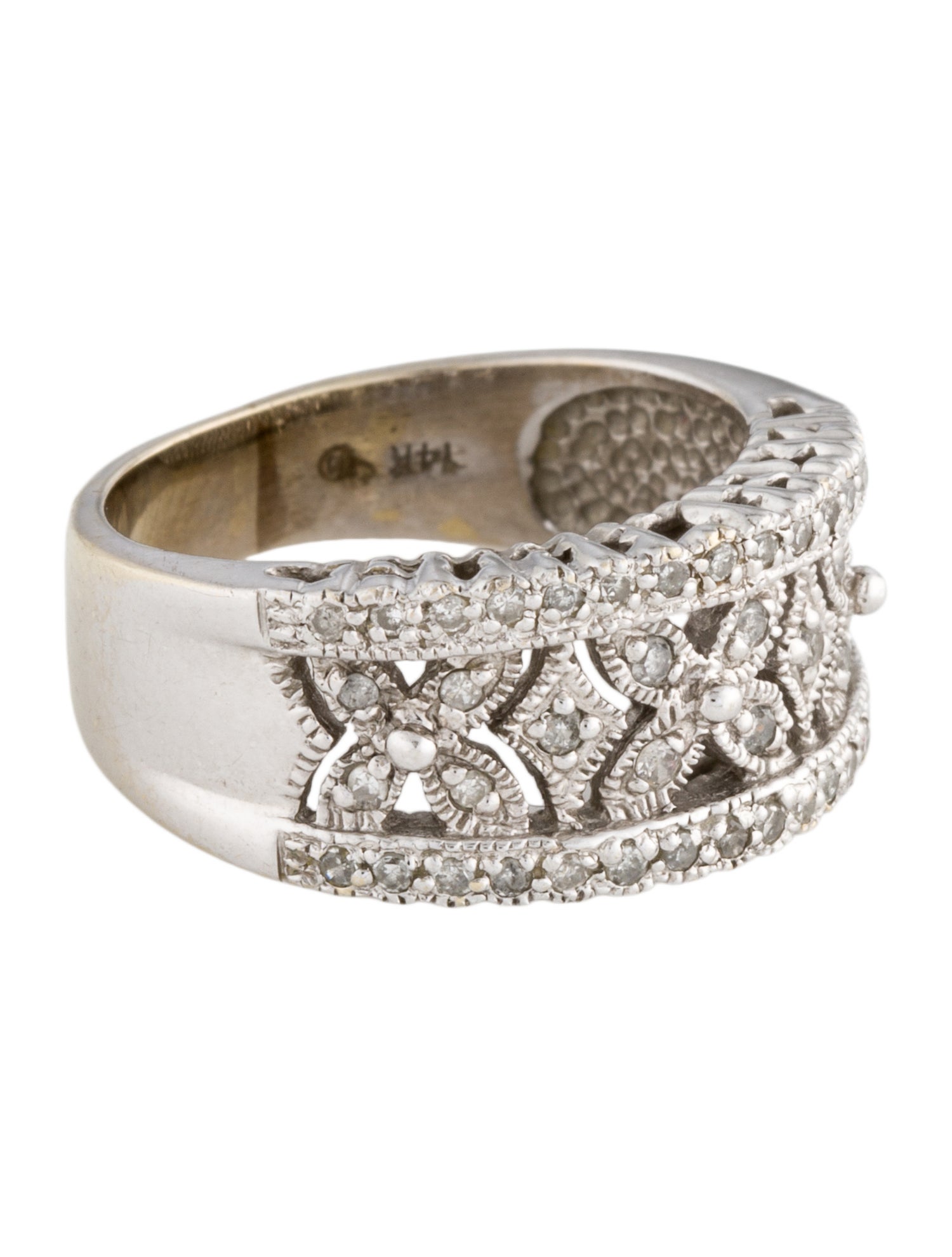 Ring 14K Diamond Floral Band