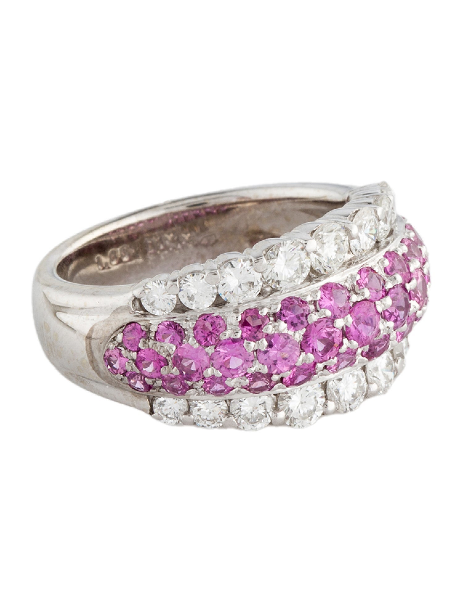 Ring 14K 3.04ctw Pink Sapphire & Diamond Band