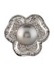 Ring 14K Pearl & Diamond Flower Cocktail Ring