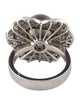 Ring 14K Pearl & Diamond Flower Cocktail Ring