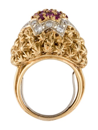 Ring 18K Ruby & Diamond Cocktail Ring