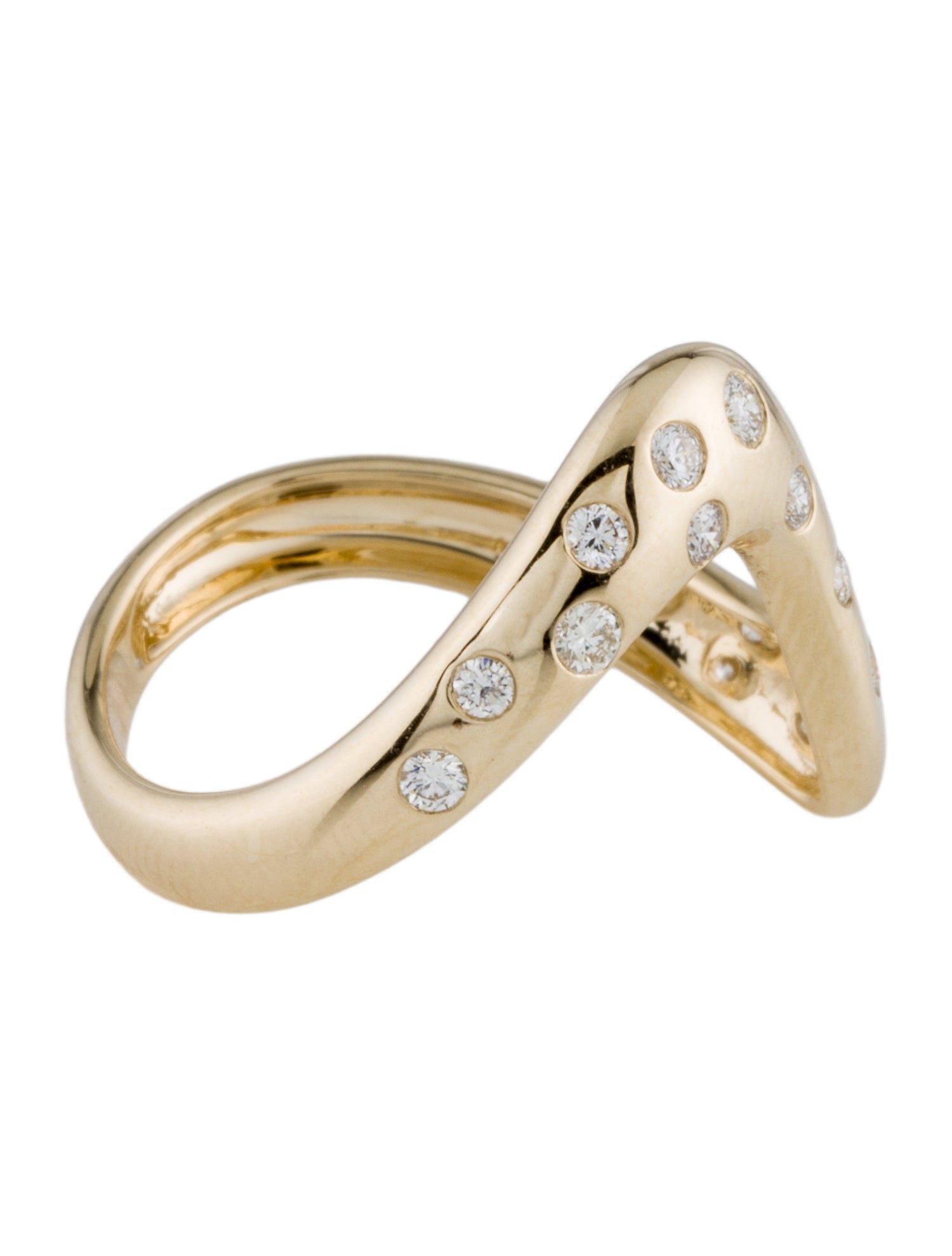 Ring 14K Diamond Wavy Ring