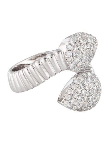 Ring Cocktail 14K 1.10ctw Diamond Bypass 6.5