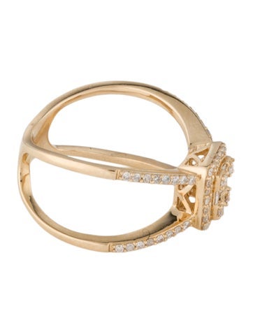 Ring Cocktail 14K Diamond 6.75