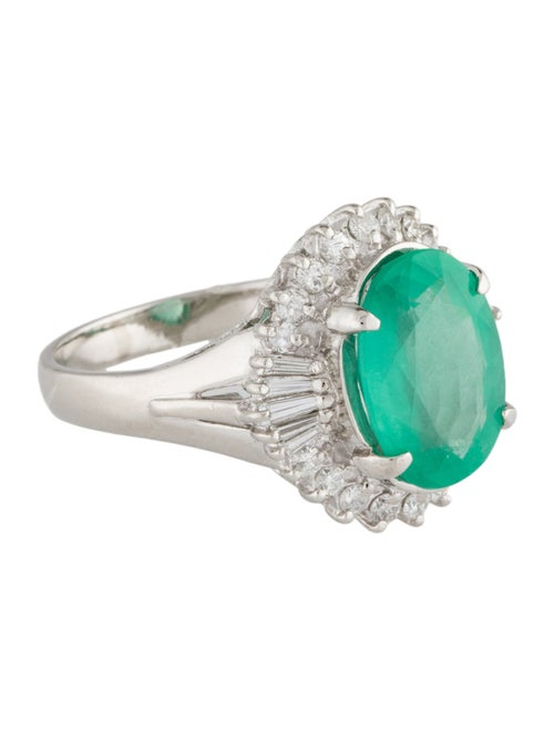Ring Platinum 3.02ct Emerald & Diamond Cocktail Ring