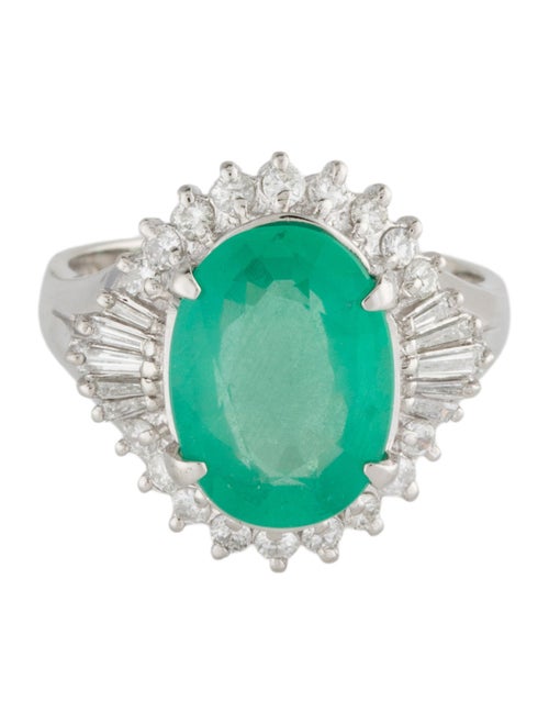 Ring Platinum 3.02ct Emerald & Diamond Cocktail Ring