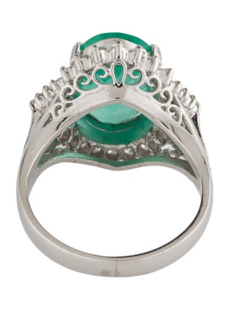 Ring Platinum 3.02ct Emerald & Diamond Cocktail Ring