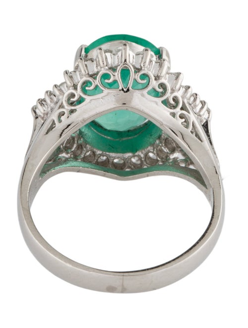 Ring Platinum 3.02ct Emerald & Diamond Cocktail Ring