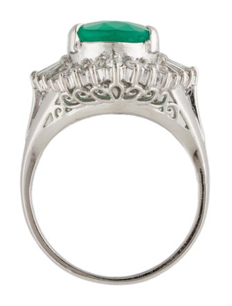 Ring Platinum 3.02ct Emerald & Diamond Cocktail Ring
