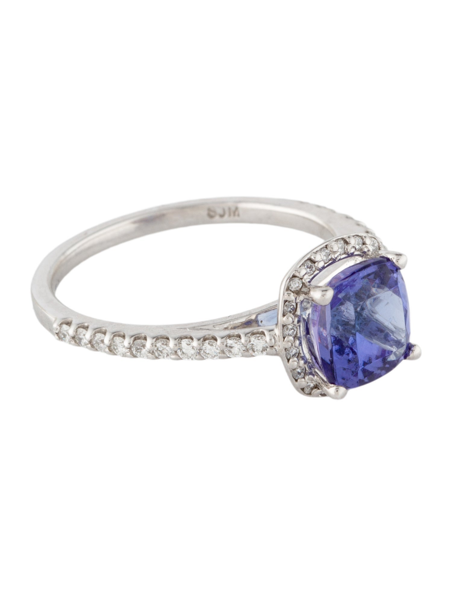 Ring 14K 1.64ctw Tanzanite & Diamond Halo Cocktail Ring