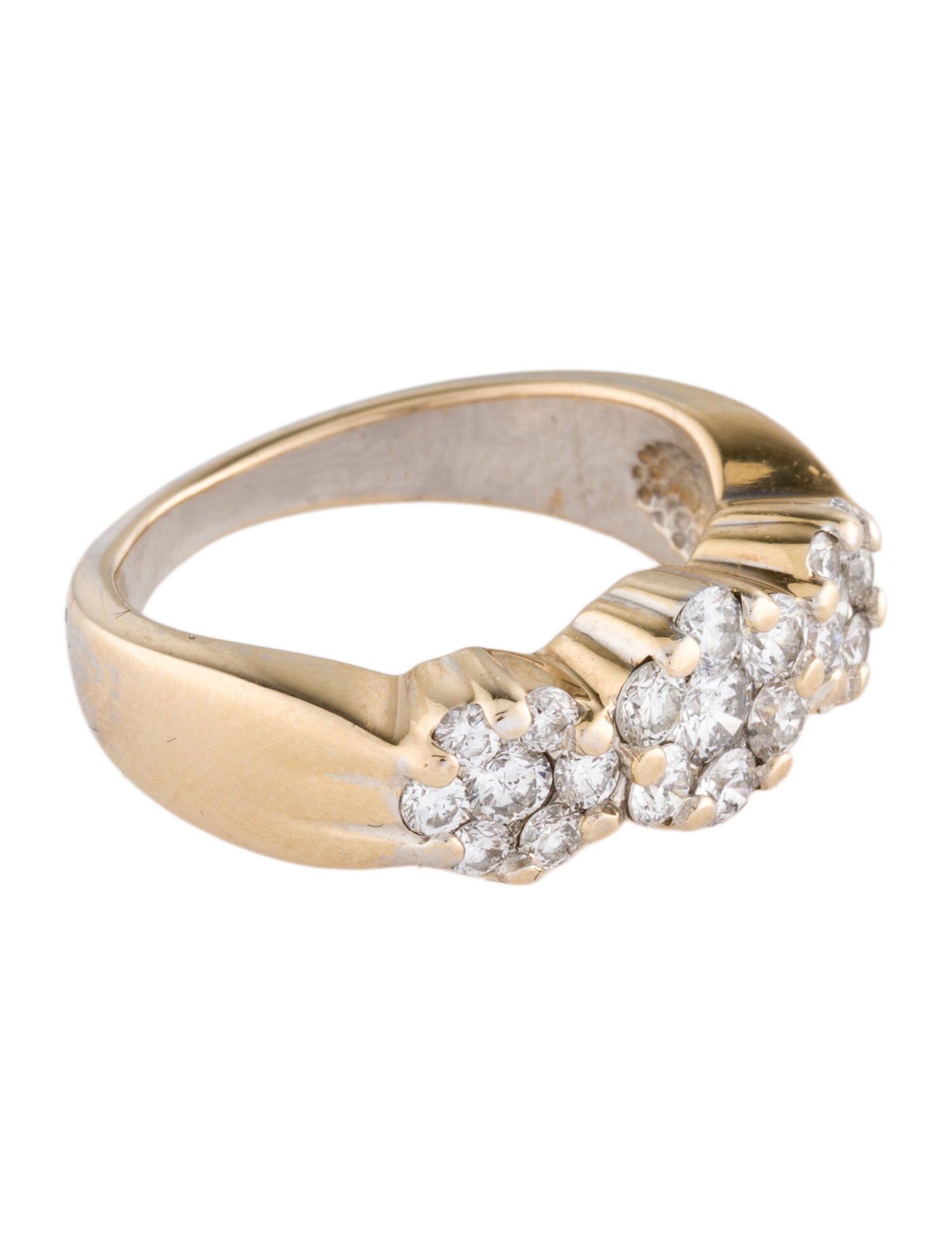 Ring 14K 1.07ctw Diamond Flower Band