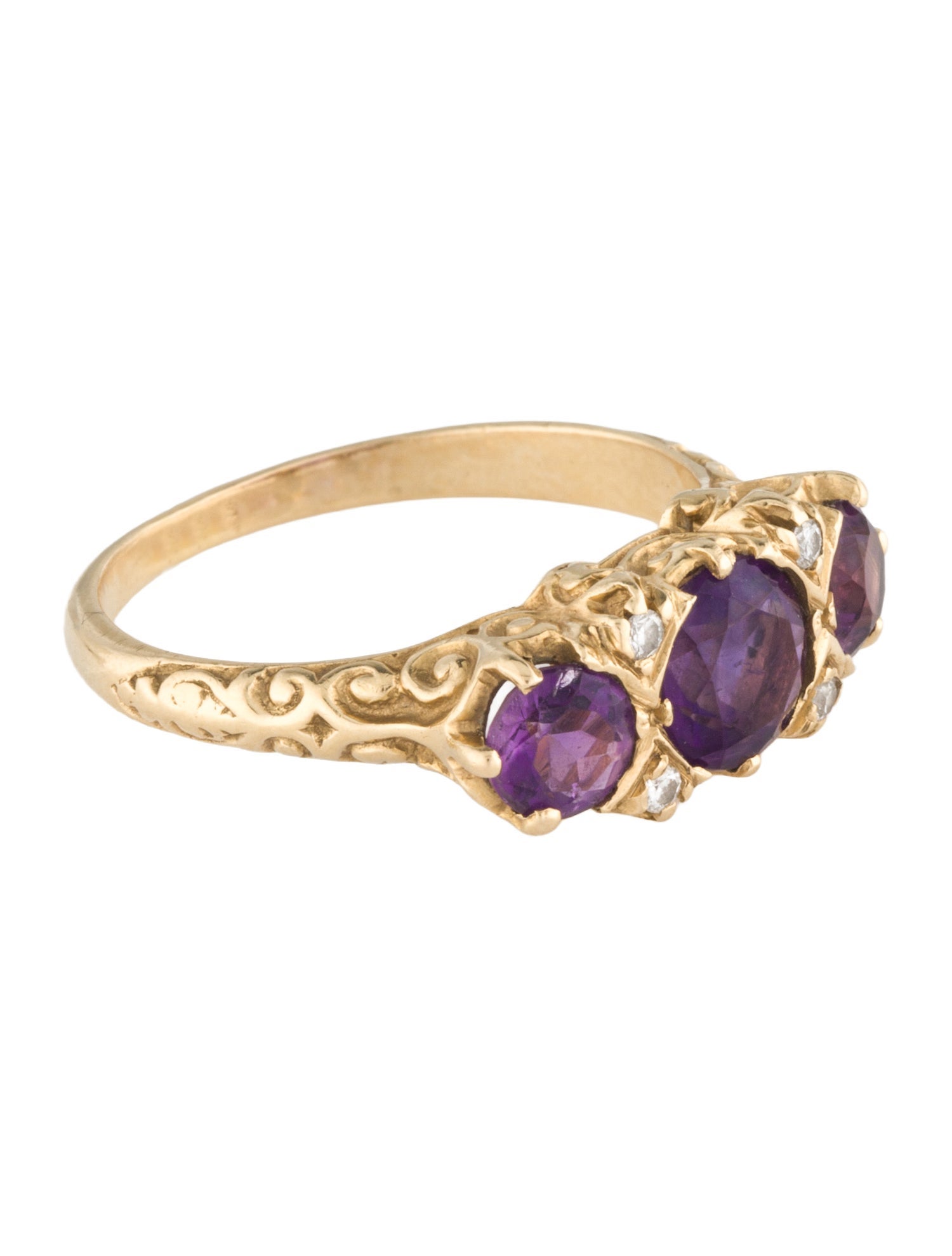 Ring 14K 1.29ctw Amethyst & Diamond Ring