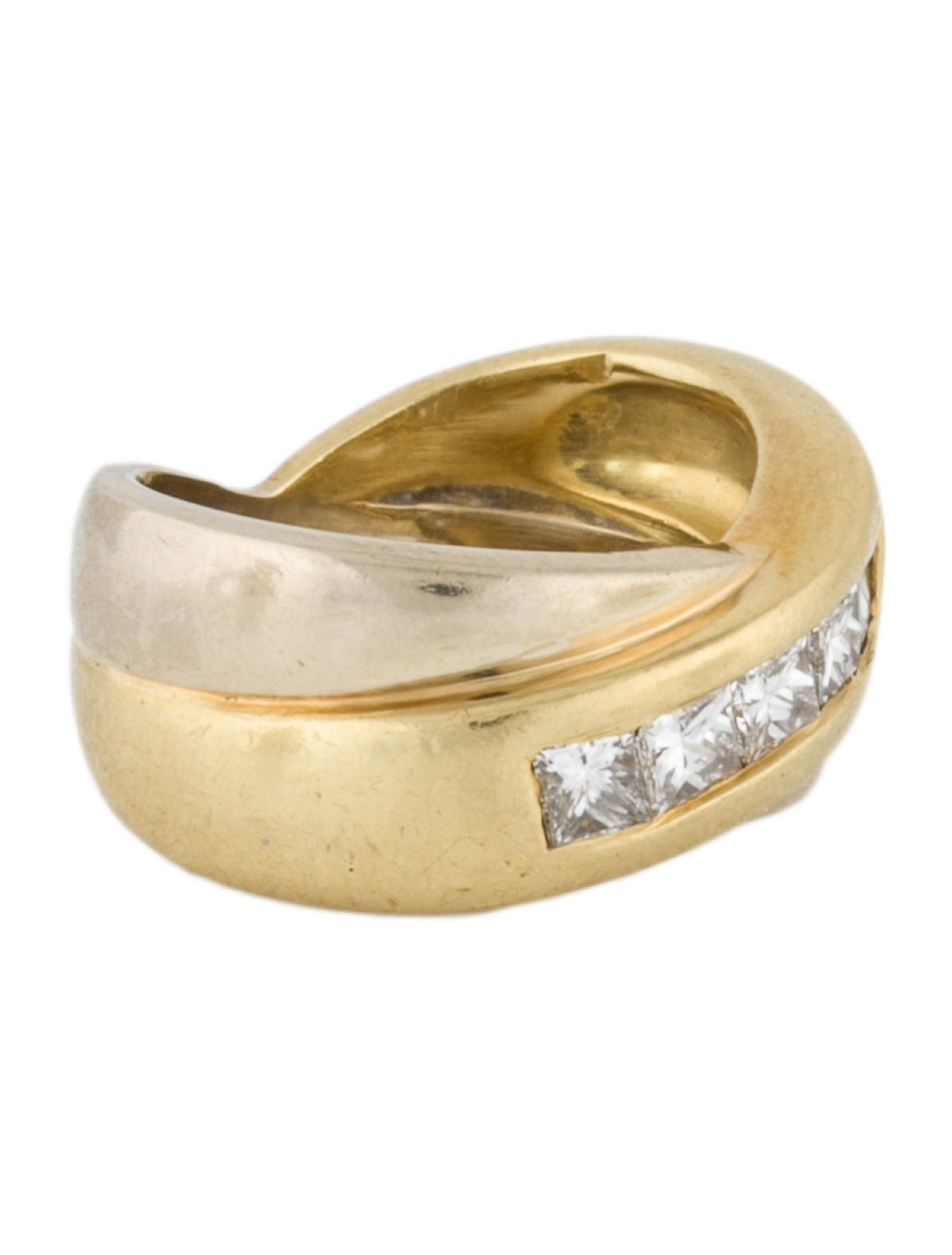 Ring 18K Diamond Crossover Band Ring