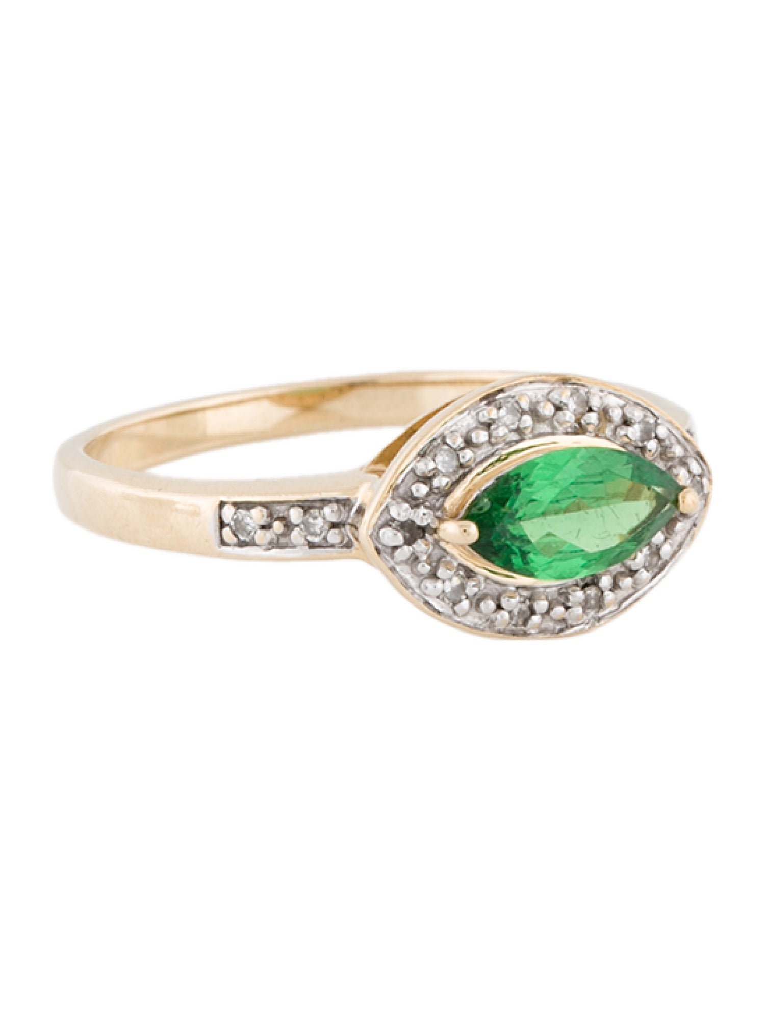 Ring 14K Tsavorite Garnet & Diamond