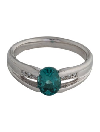 Ring Platinum Tourmaline & Diamond Band