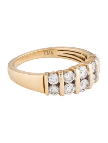 Ring Wedding Band 14K Diamond 8.25